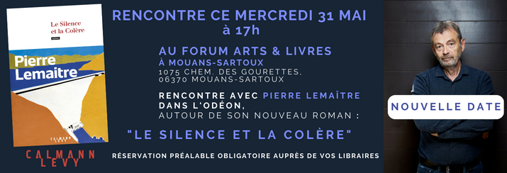 Rencontre avec Pierre Lemaitre dans votre librairie Forum Arts & Livres le 8 Mars 2023