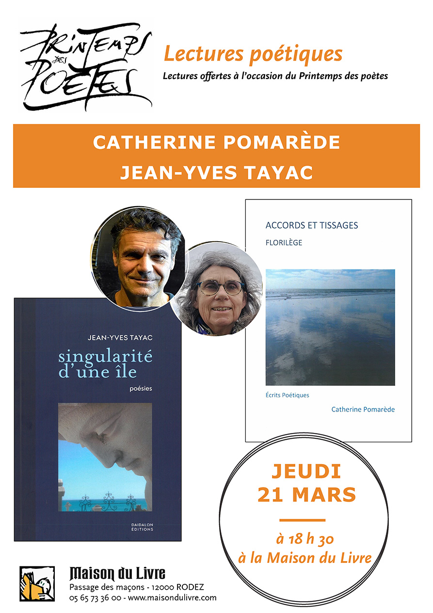 Lectures poétiques : Catherine Pomarède et Jean-Yves Tayac