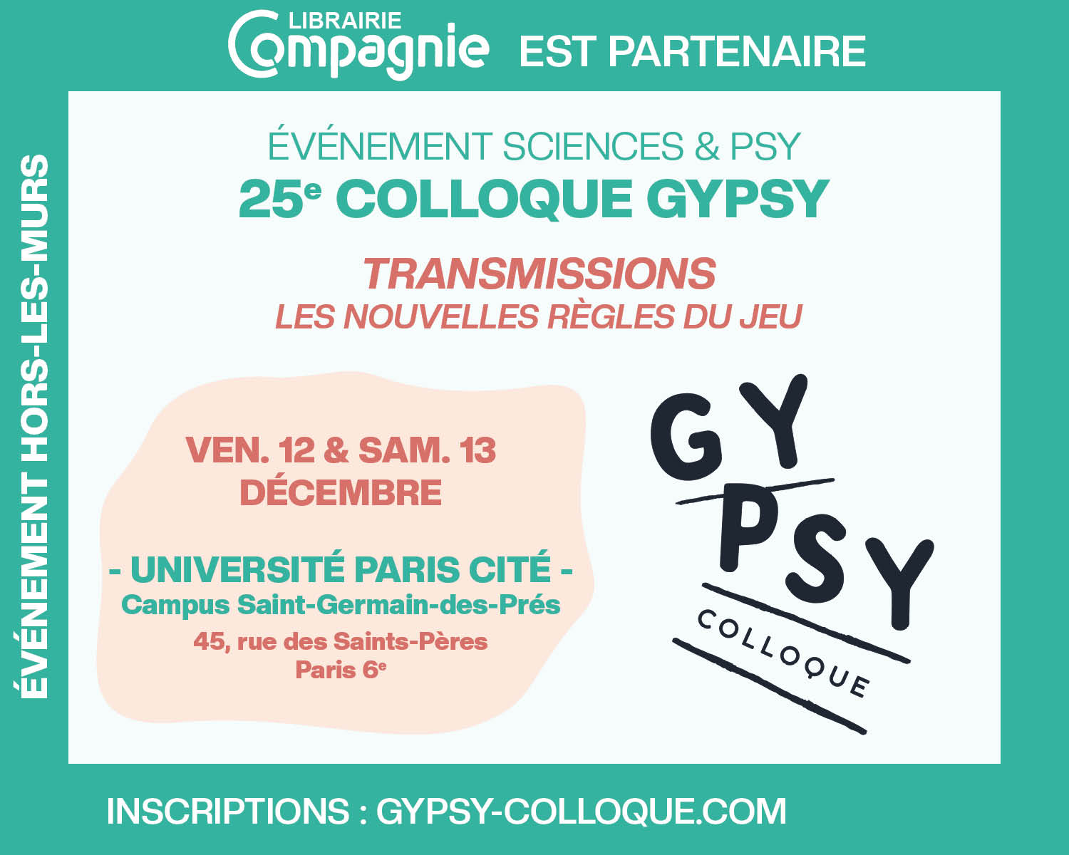 Visuel événement Compagnie Hors-les-murs : 25e colloque GYPSY