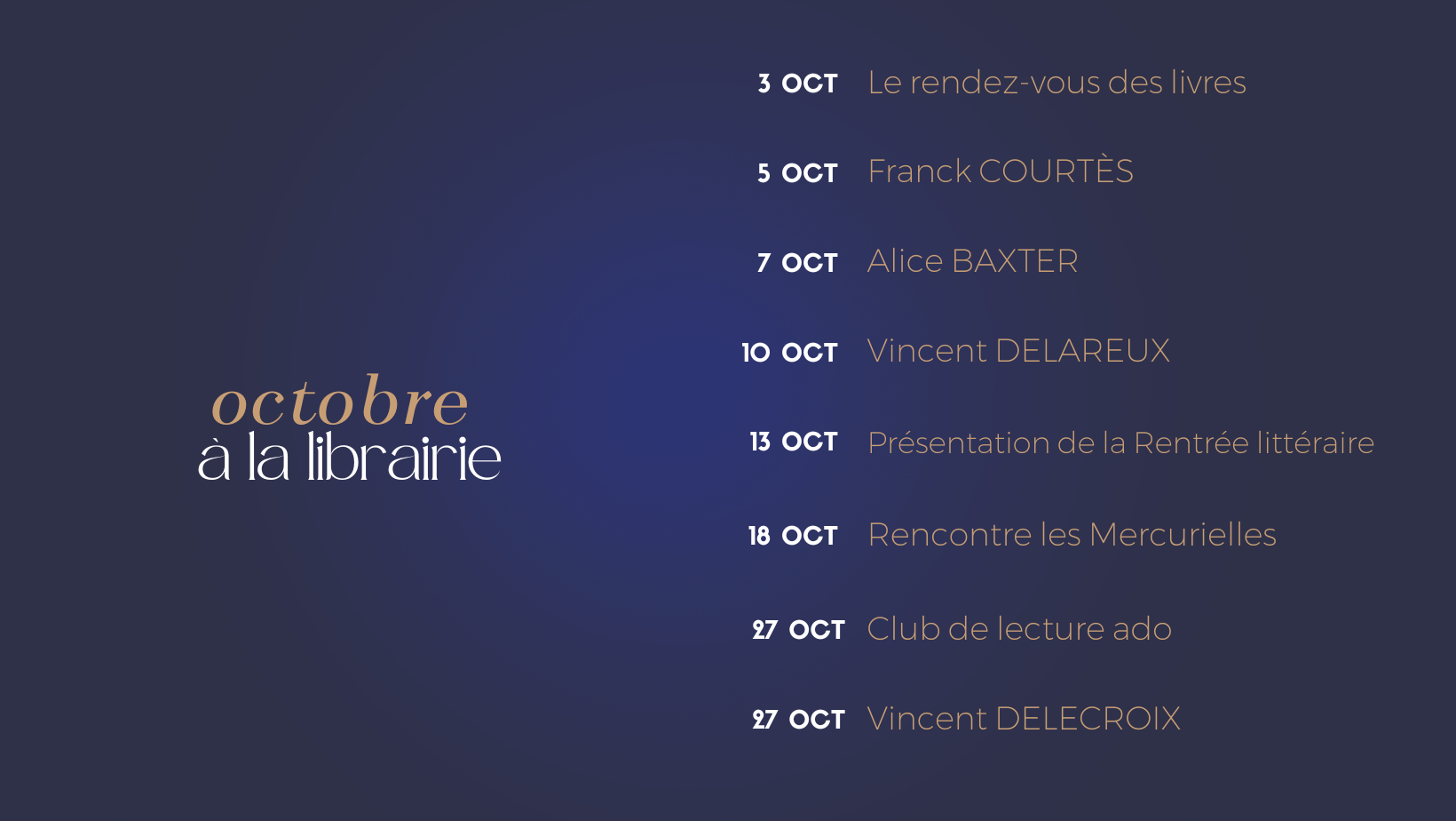 Agenda Octobre 2023