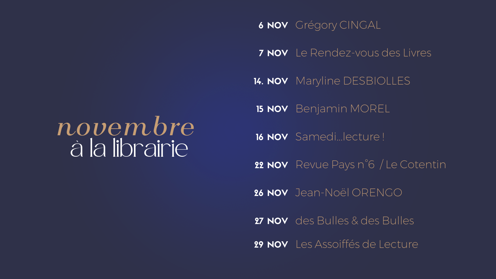 agenda novembre