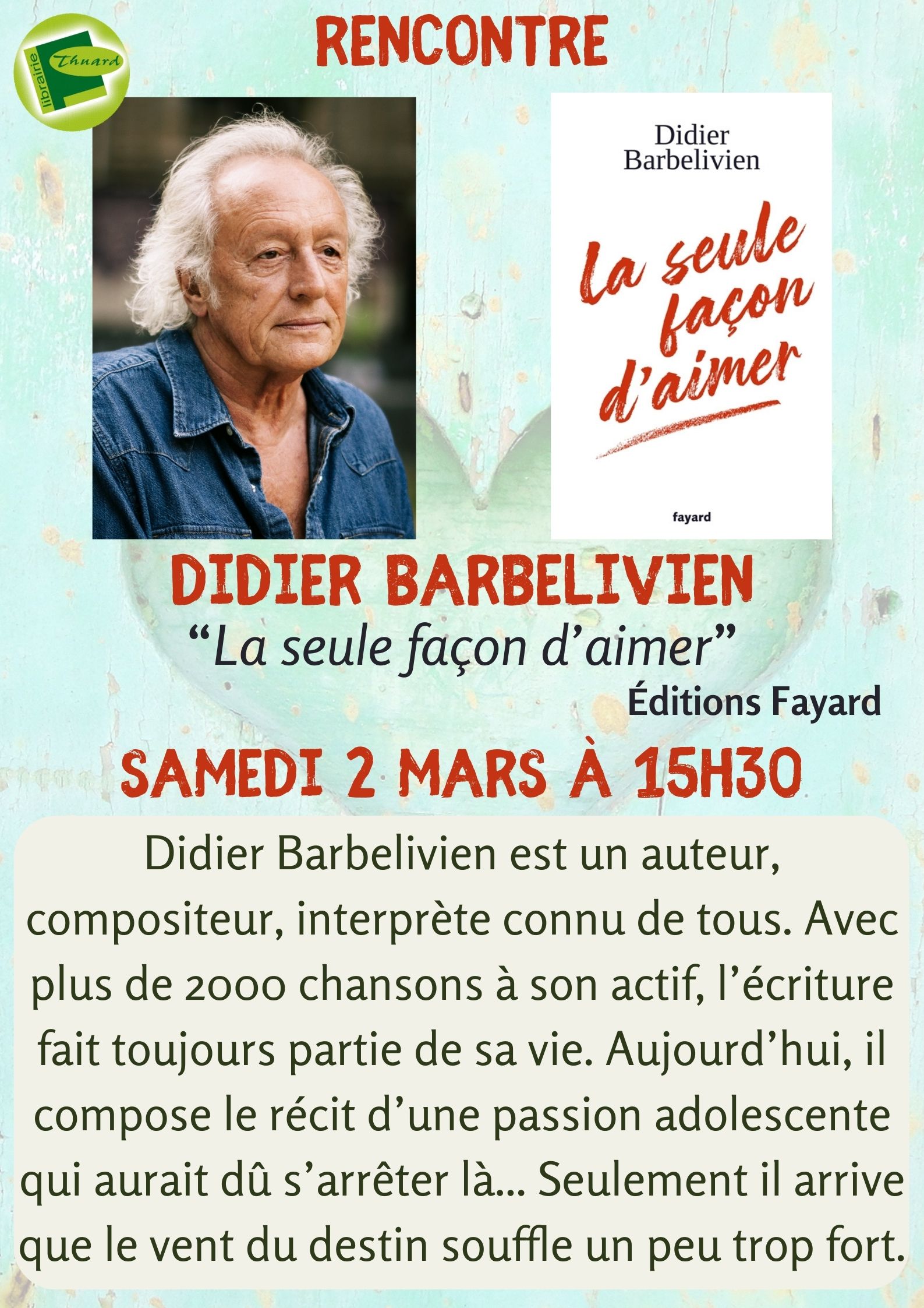 Visuel événement Rencontre avec Didier Barbelivien