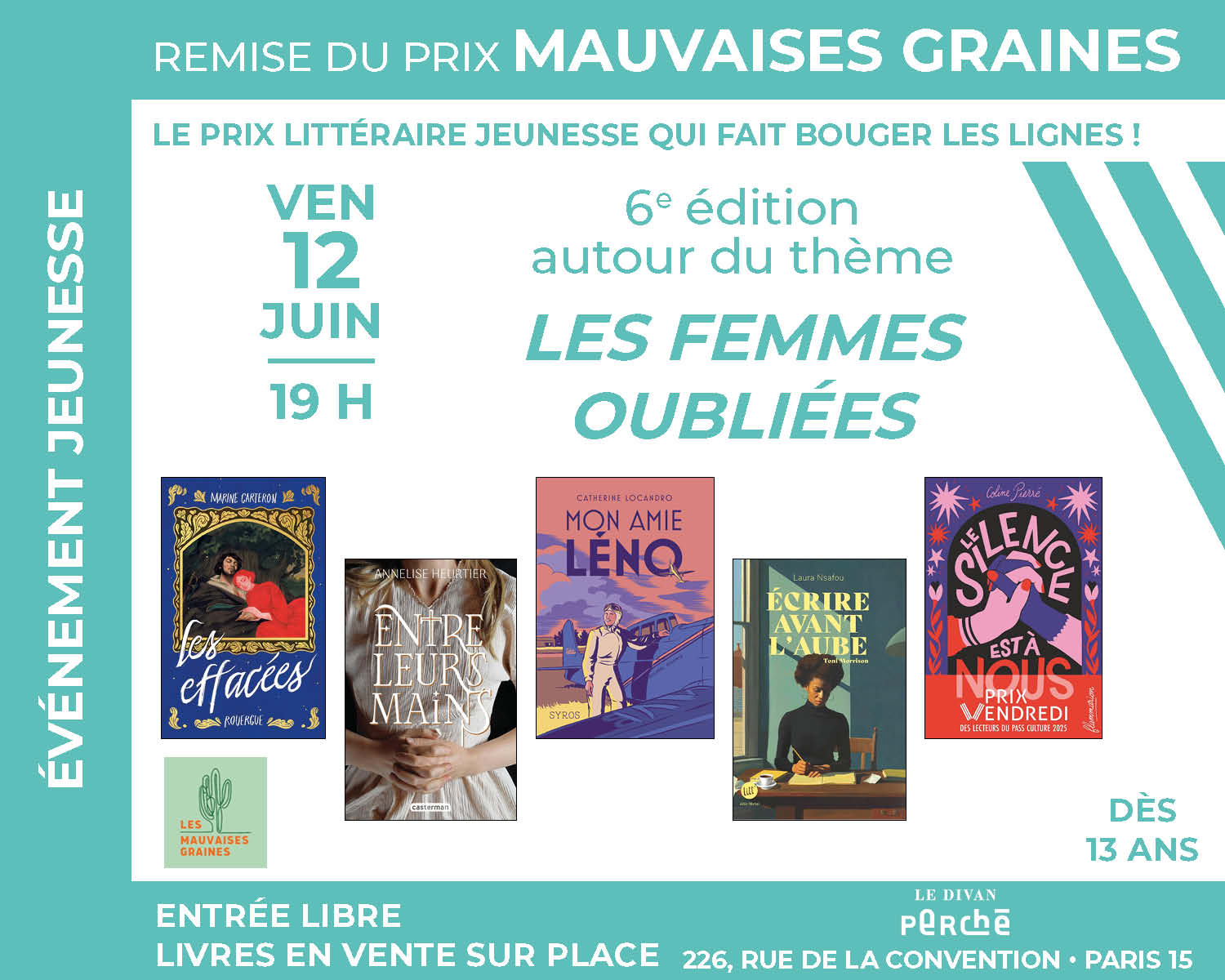 Remise du prix Mauvaises Graines autour du thème « Les Femmes oubliées »