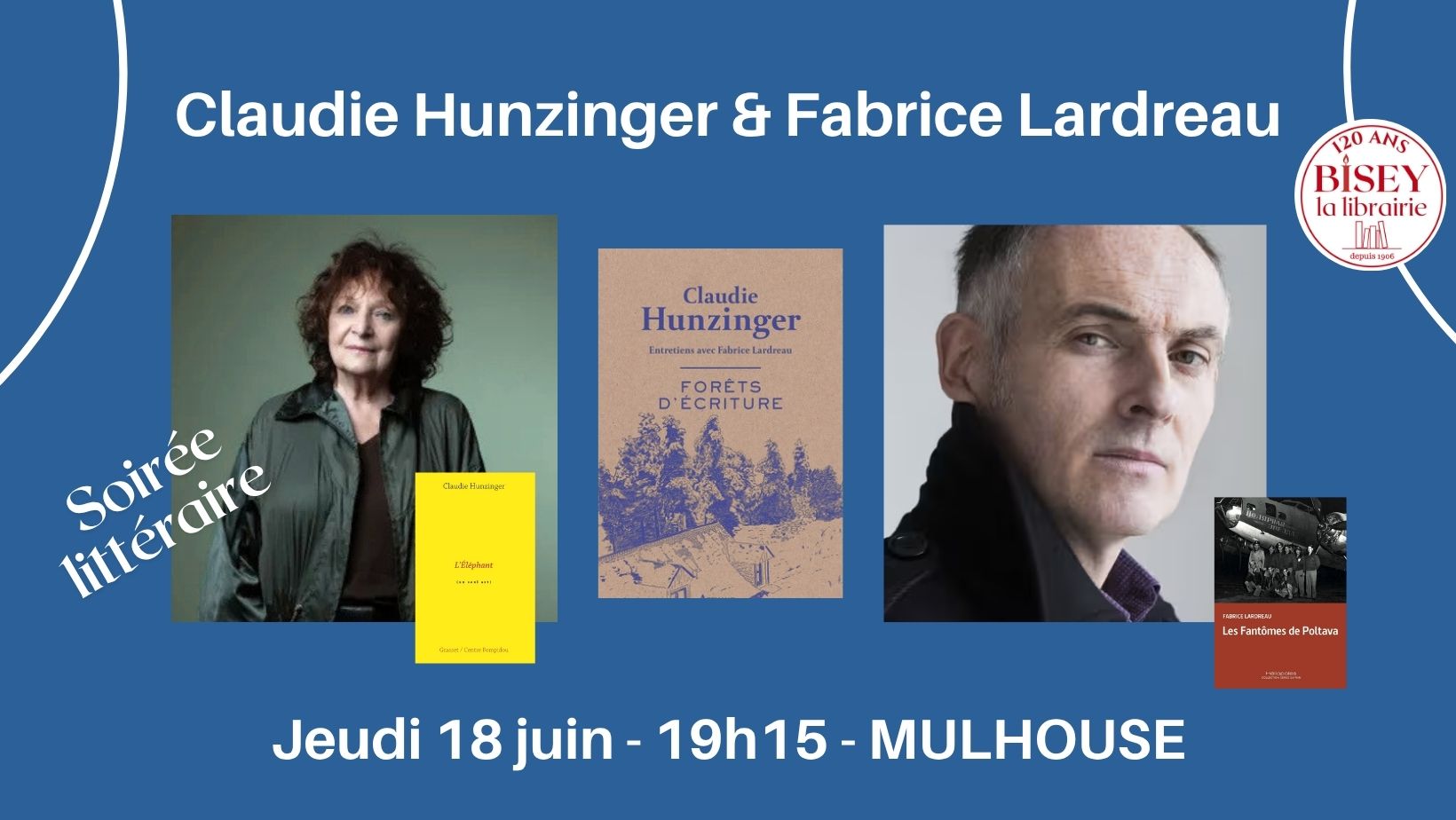 Soirée littéraire avec Claudie Hunzinger et Fabrice Lardreau - Forêts d'écriture - Collection versant intime