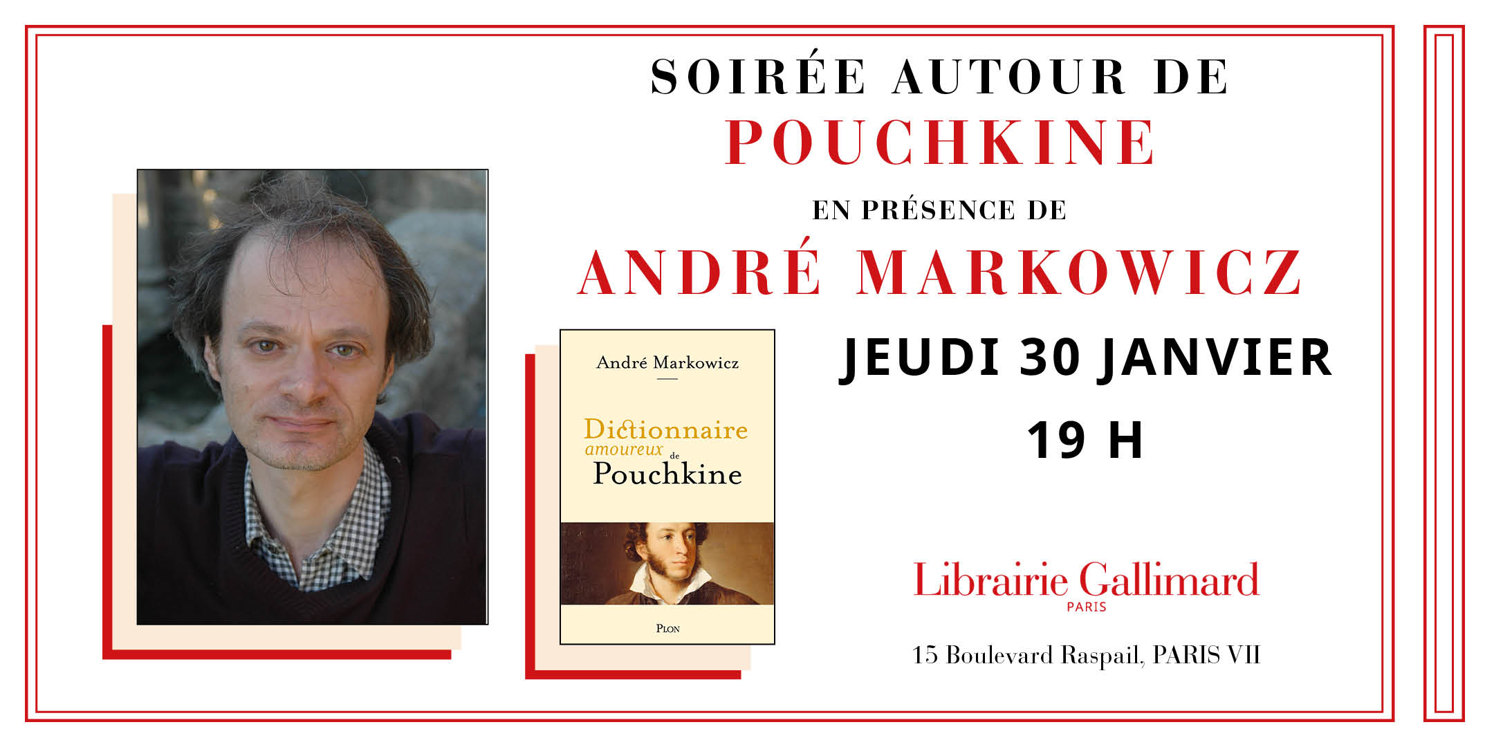 Visuel événement Le traducteur André Markowicz présente « Le Dictionnaire amoureux de Pouchkine »