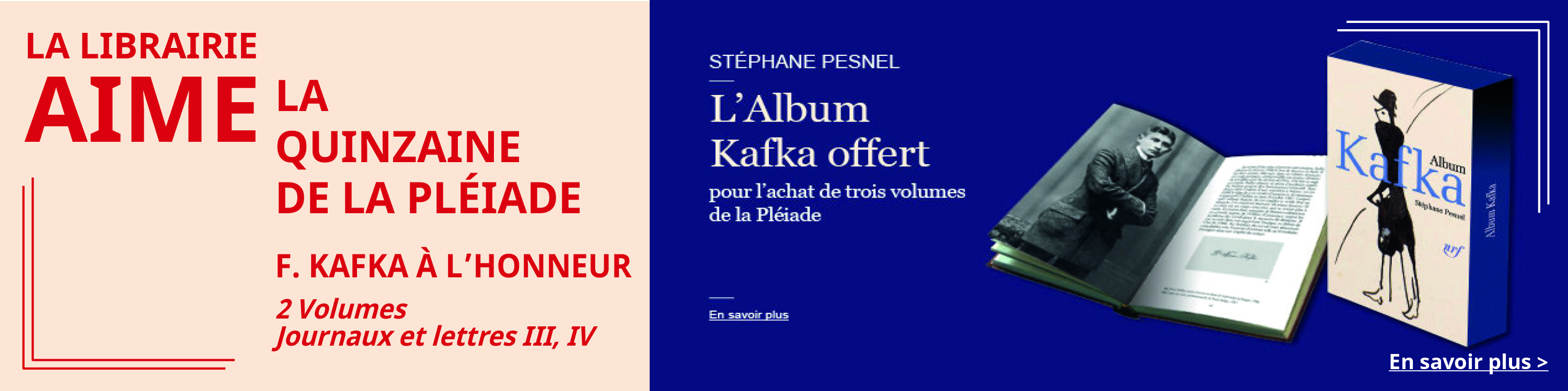 La Librairie Gallimard aime la quinzaine de la Pléiade-album Kafka offert