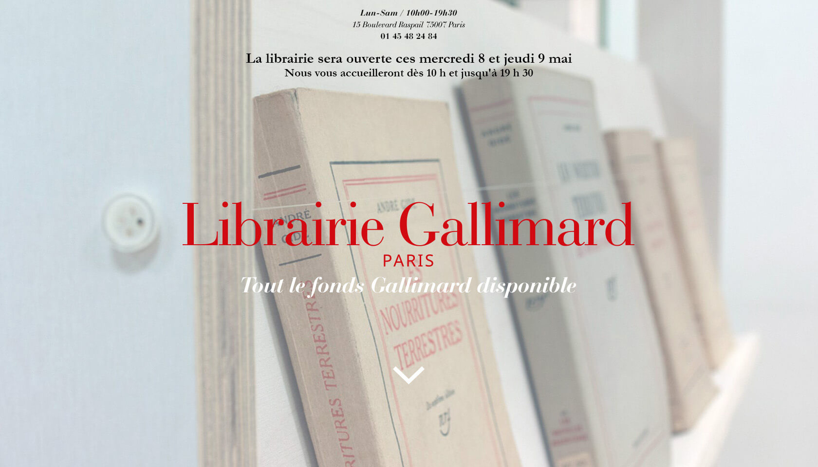 Librairie Gallimard, Tout le fonds disponible