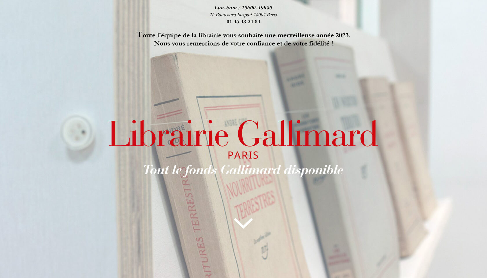 Librairie Gallimard, Tout le fonds disponible