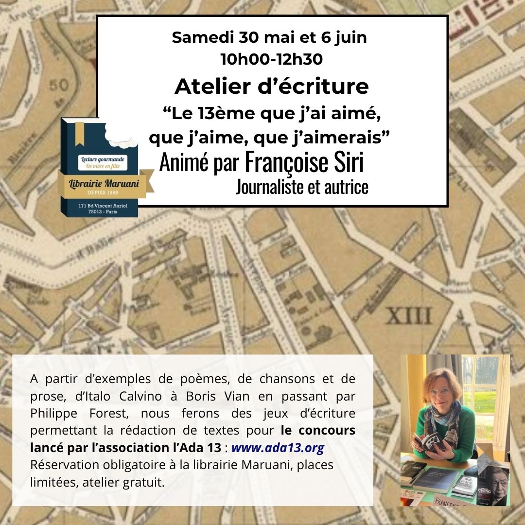 Atelier d'écriture avec Françoise Siri