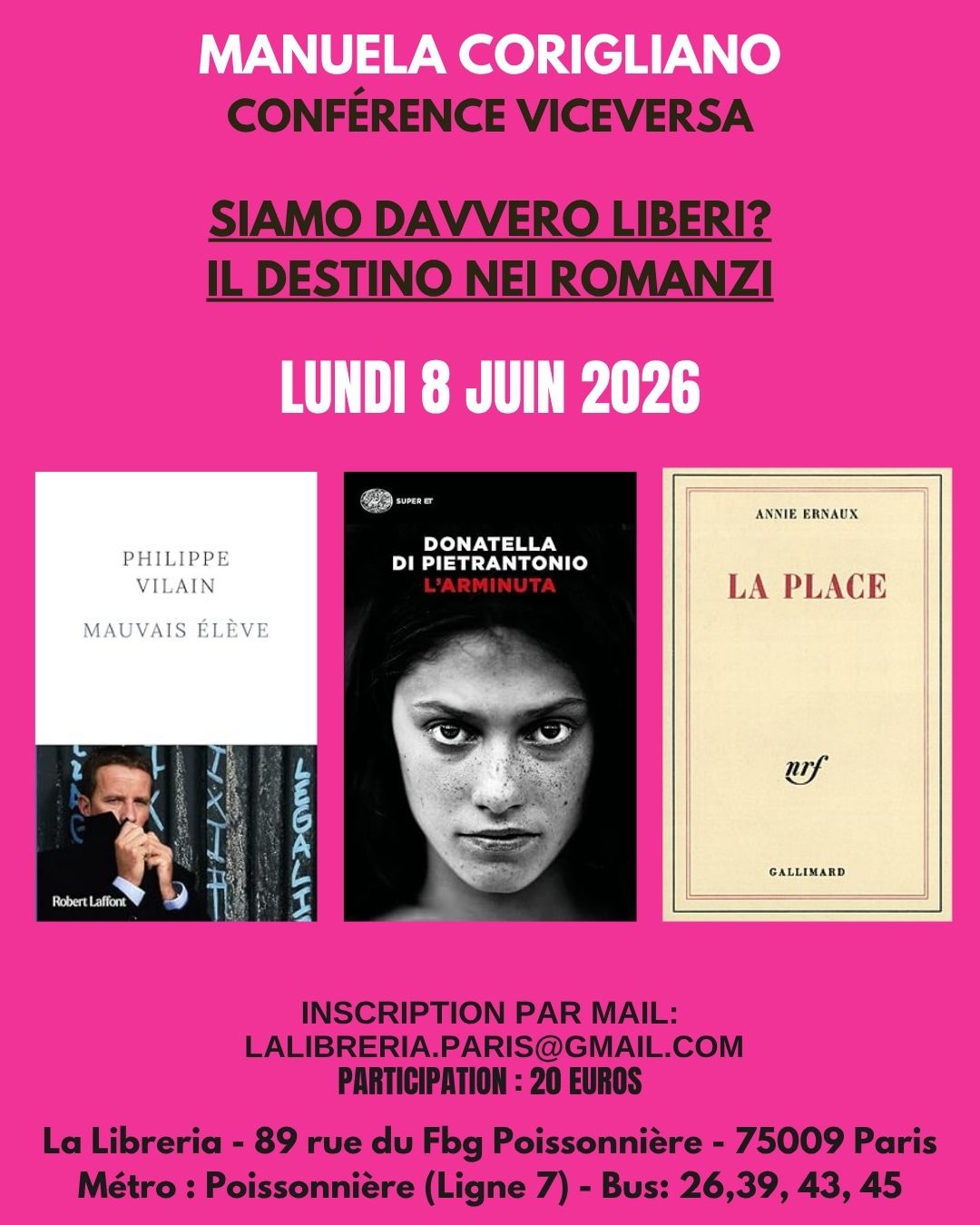 Conférence Viceversa - Sommes-nous véritablement libres ? Le destin dans les romans