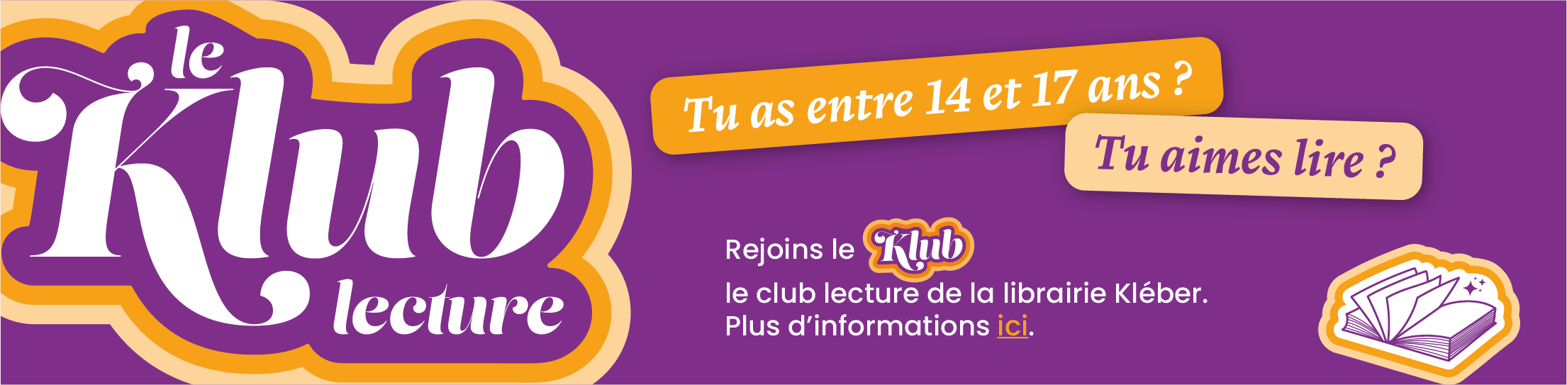 Le Klub, club de lecture pour les ados de la librairie Kléber