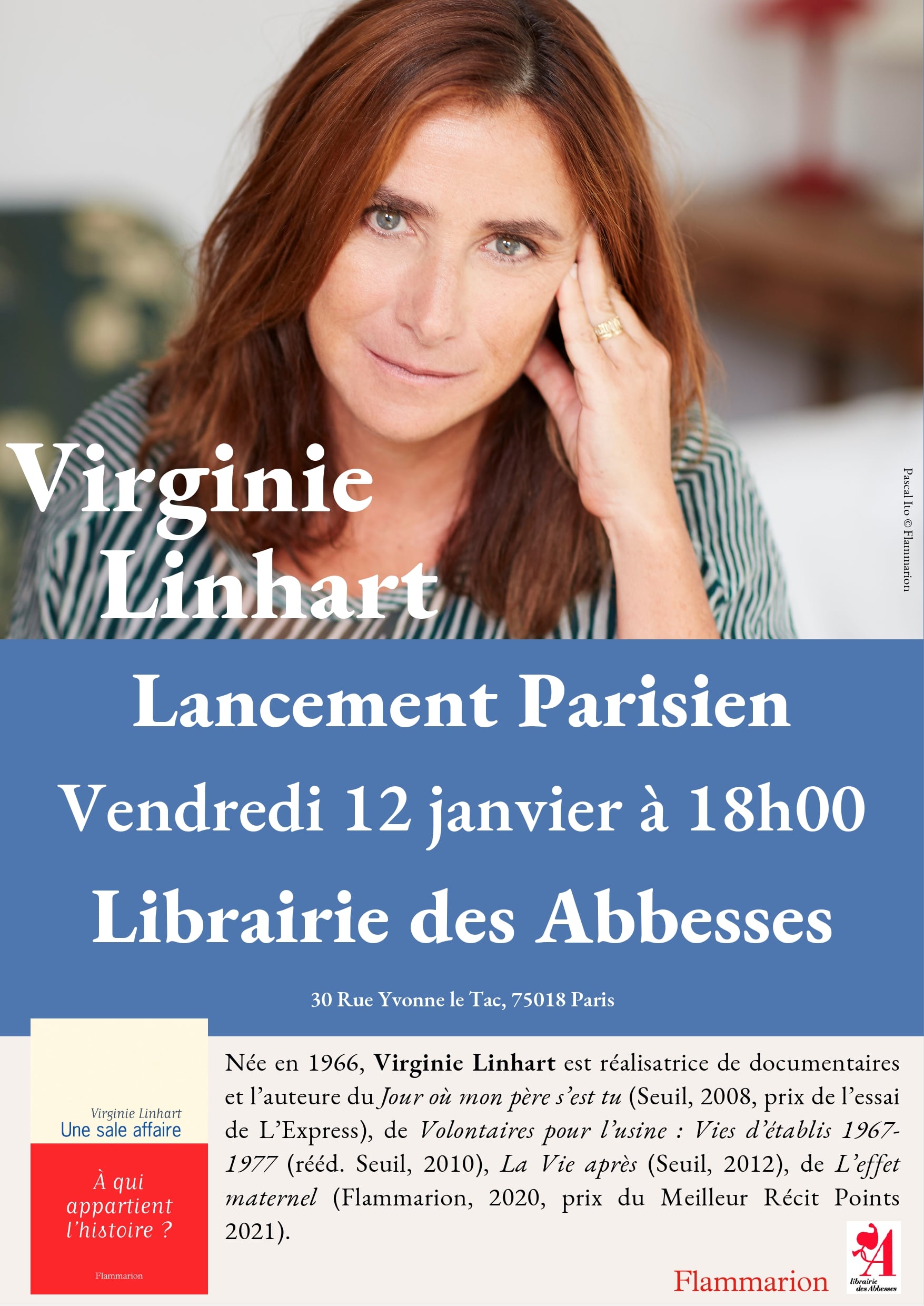 Librairie des Abbesses - Vendredi 12 janvier à 18h00 Virginie Linhart