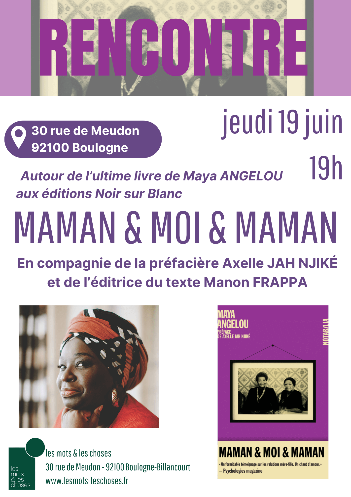 Rencontre autour du livre Maman & Moi & Maman